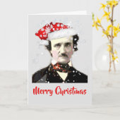Kerstwenshoed Sneeuwvlokkaart van Edgar Allan Poe Kaart (Gele Bloem)
