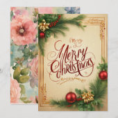 kerstwenskaart feestdagenkaart (Voorkant / Achterkant)