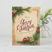 kerstwenskaart feestdagenkaart (Staand voorkant)