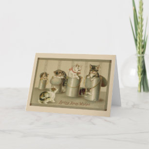  kerstWenskaart Kittens Feestdagen Kaart
