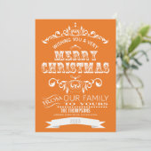  kerstWenskaart met Chalkboard - oranje Feestdagenkaart (Staand voorkant)