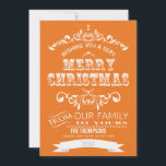kerstWenskaart met Chalkboard - oranje Feestdagenkaart<br><div class="desc">Verstuur je vakantie naar wens met deze mooie  kerstfeestelijke kerstfeestdag platte kaart. Veel kleuren.  Eenvoudig aangepast. bijtend sinaasappel::ONDER MEER:</div>