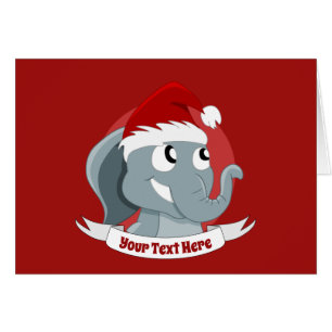 kerstwenskaart met een schattige olifant