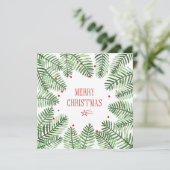 Kerstwenskaart met lijst voor wintervakantie save the date (Staand voorkant)