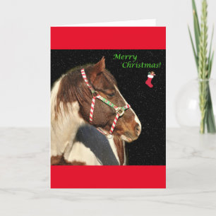 kerstWenskaart met paard Feestdagen Kaart