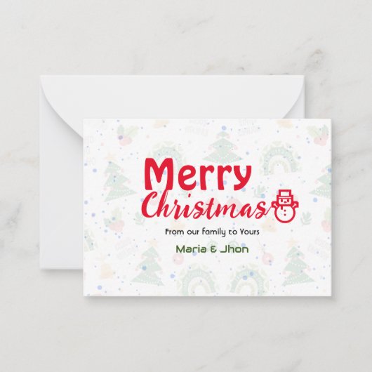 kerstWenskaart Notitiekaartje (Voorkant)