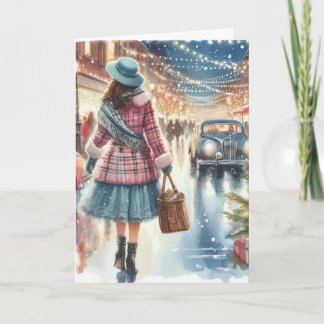 kerstWenskaart Retro Feestdagen Kaart