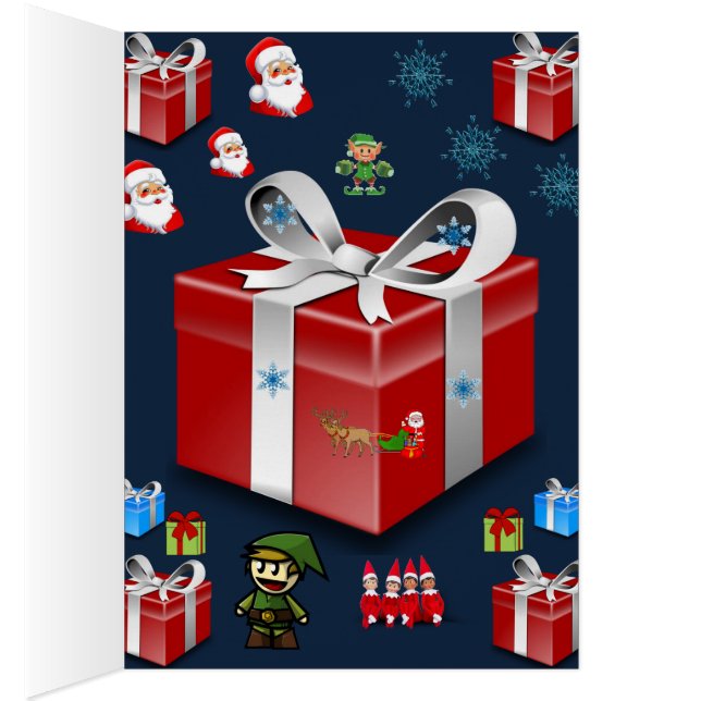 Kerstwenskaart voor iedereen kinder (Binnen (Rechts))