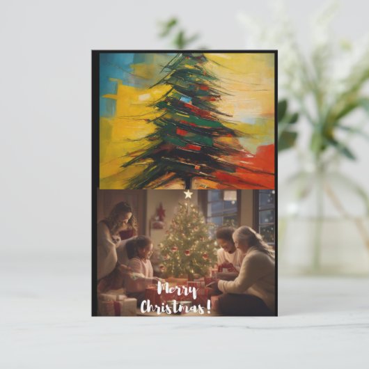 kerstwenskaarten bedankkaart (Staand voorkant)