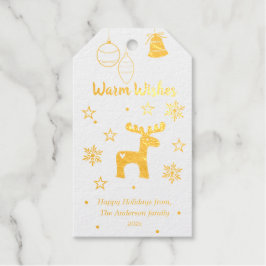 Kerstwenskaarten met kerstcadeautags cadeaulabels