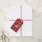 Kerstwenskaarten met warme wensen cadeaulabel (Met Touw)