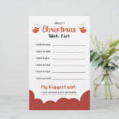 Kerstwenslijst Vakantie Briefpapier (Staand voorkant)