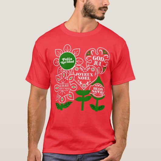 Kerstwereld familie t-shirt (Voorkant)