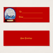  kerstWereldbol Label Mini Visitekaartjes (Voorkant /achterkant)