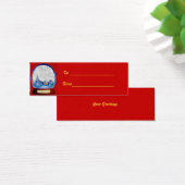  kerstWereldbol Label Mini Visitekaartjes (Bureau)