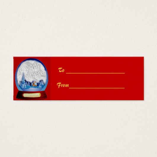  kerstWereldbol Label Mini Visitekaartjes (Voorkant)