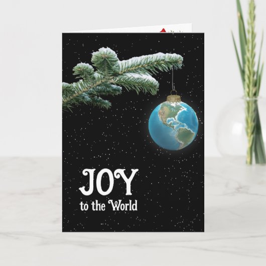 Kerstwereldbolornament met sterren kaart (Voorkant)