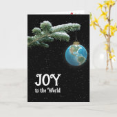 Kerstwereldbolornament met sterren kaart (Gele Bloem)