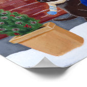 kerstwerk voor labradors poster (Hoek)