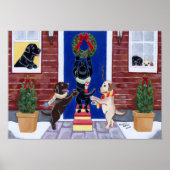 kerstwerk voor labradors poster (Voorkant)