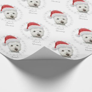 kerstwestie Dog Art Cadeaupapier