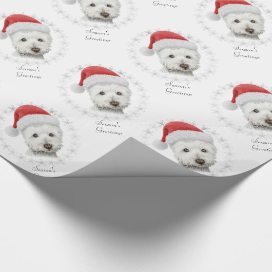 kerstwestie Dog Art Cadeaupapier (Hoek)