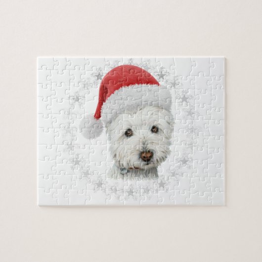 kerstwestie Dog Art Legpuzzel (Horizontaal)