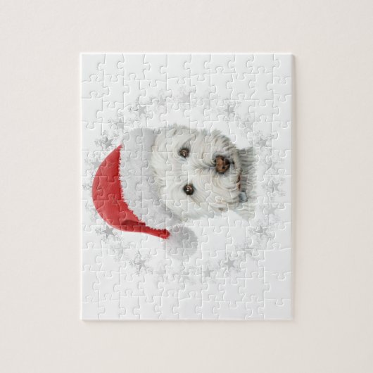 kerstwestie Dog Art Legpuzzel (Verticaal)