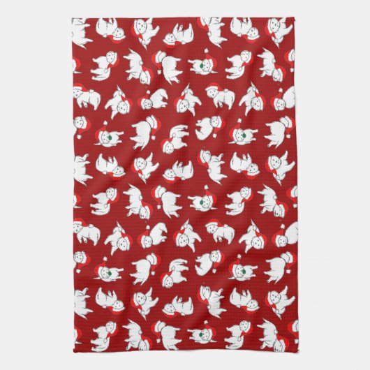 kerstwesties Tea Towel Theedoek (Verticaal)