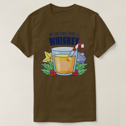 kerstwhisky-Drink T-shirt (Design voorkant)