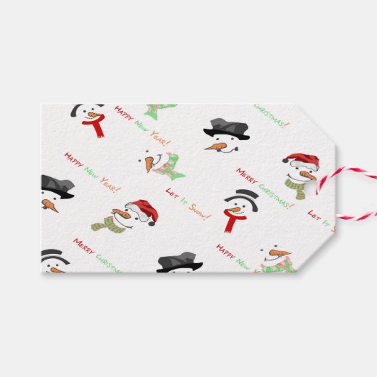 Kerstwhisky Snowman Pattern Cadeaulabel (Voorkant (Horizontaal))