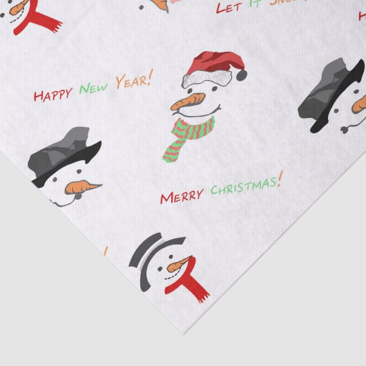 Kerstwhisky Snowman Pattern Tissuepapier (Detail)