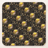 kerstWieg Nativiteitsscène Baubles Starry Chic Kartonnen Onderzetters (Voorkant)