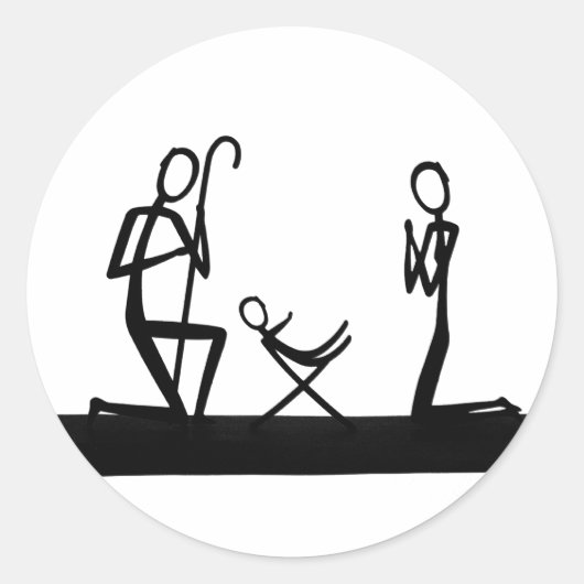 kerstwieg ronde sticker (Voorkant)