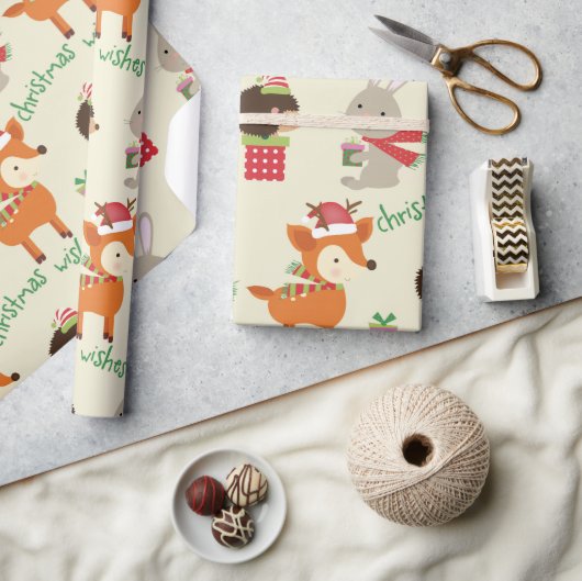 Kerstwijken Kinderen met kerst van jute Woodland Cadeaupapier (Crafts)