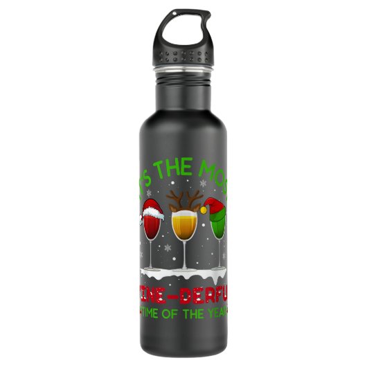 kerstwijn - alcohol pajama - Topjes voor Wom Waterfles (Voorkant)