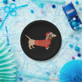 kerstwijn Doxie Doxie bij honden Papieren Bordje (Feest)