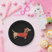 kerstwijn Doxie Doxie bij honden Papieren Bordje (Feest)