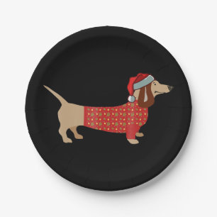kerstwijn Doxie Doxie bij honden Papieren Bordje