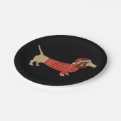 kerstwijn Doxie Doxie bij honden Papieren Bordje (Gekanteld)