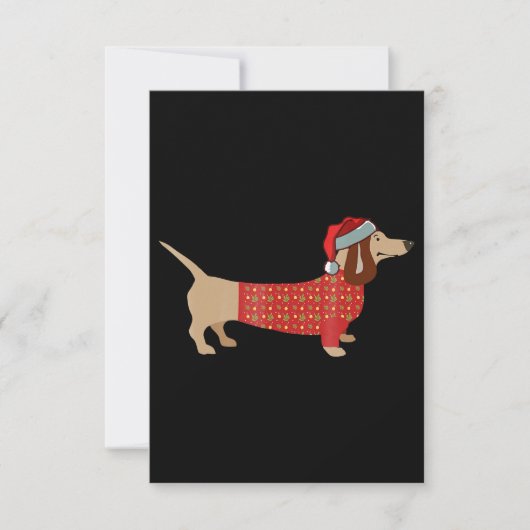 kerstwijn Doxie Doxie bij honden RSVP Kaartje (Voorkant)