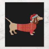 kerstwijn Doxie Doxie bij honden Wijn Etiket (Enkel label)