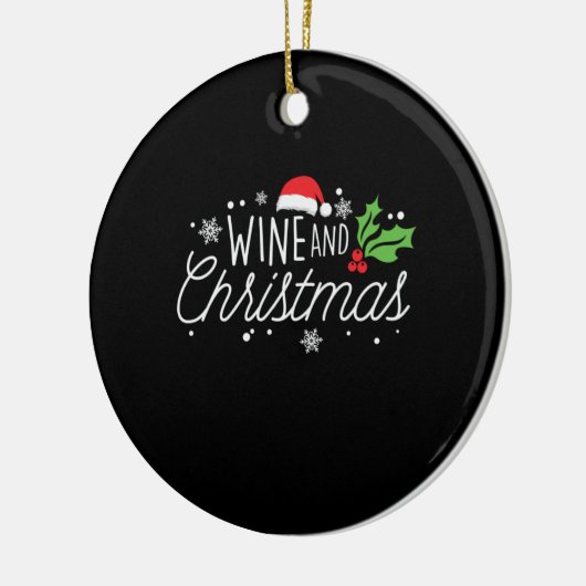 Kerstwijn en kerstwijn keramisch ornament (Links)