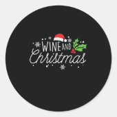 Kerstwijn en kerstwijn ronde sticker (Voorkant)