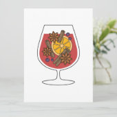 Kerstwijn feestdagen rode gemulgeerde wijncocktail feestdagenkaart (Staand voorkant)