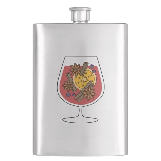 Kerstwijn feestdagen rode gemulgeerde wijncocktail flacon (Voorkant)