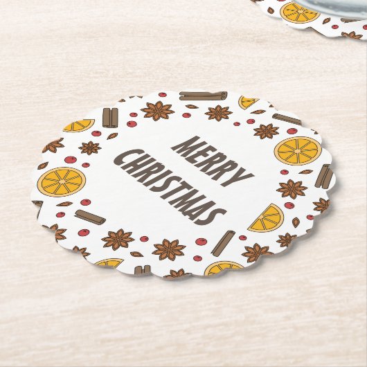 Kerstwijn feestdagen rode gemulgeerde wijncocktail kartonnen onderzetters (Gekanteld)