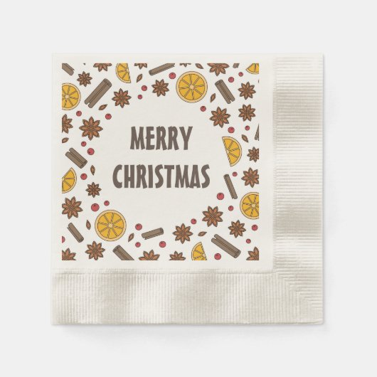 Kerstwijn feestdagen rode gemulgeerde wijncocktail servet (Voorkant)