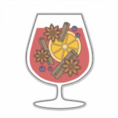 Kerstwijn feestdagen rode gemulgeerde wijncocktail sticker (Voorkant)