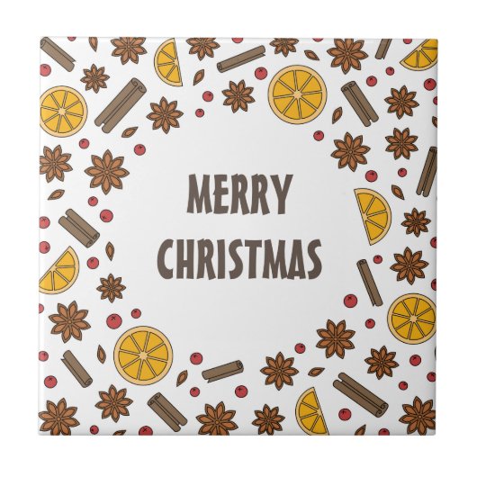 Kerstwijn feestdagen rode gemulgeerde wijncocktail tegeltje (Voorkant)